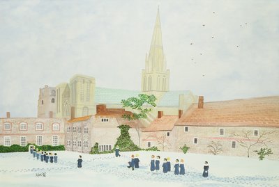 Chichester Cathedral and Visiting Choir by Judy Joel